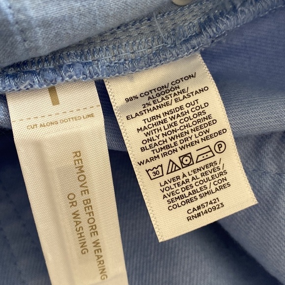 Loft Curvy High Rise Frayed Denim Cut Off Shorts Size 27 - Picture 7 of 10